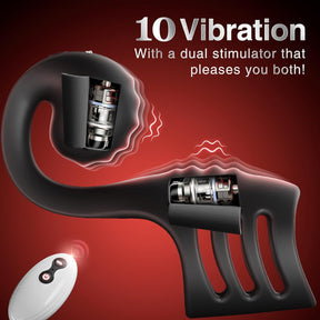 4 in 1 Penis Sleeve Ring Vibrator with Snail-Shaped Clit Stimulator - Lurevibe