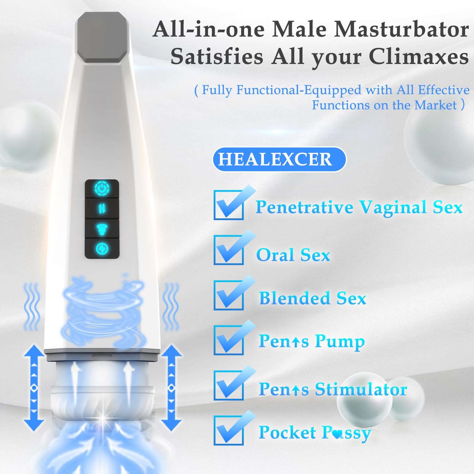 Lurevibe - 007-Ⅲ Penis 4D  Clip Suction Smart Real Voice Tongue Lick Male Masturbator Cup - Lurevibe
