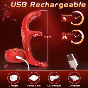 Vibrating Penis Ring Clitoral Vibratorwith 9 Vibration Modes App Remote Control - Lurevibe