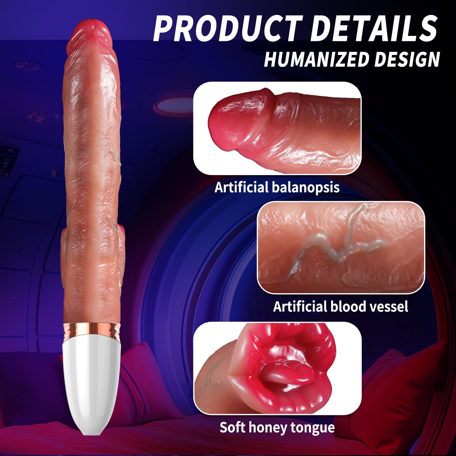 11.6-inch Realistic Dildos G Spot Vibrator Thrusting Vibrator Dildo