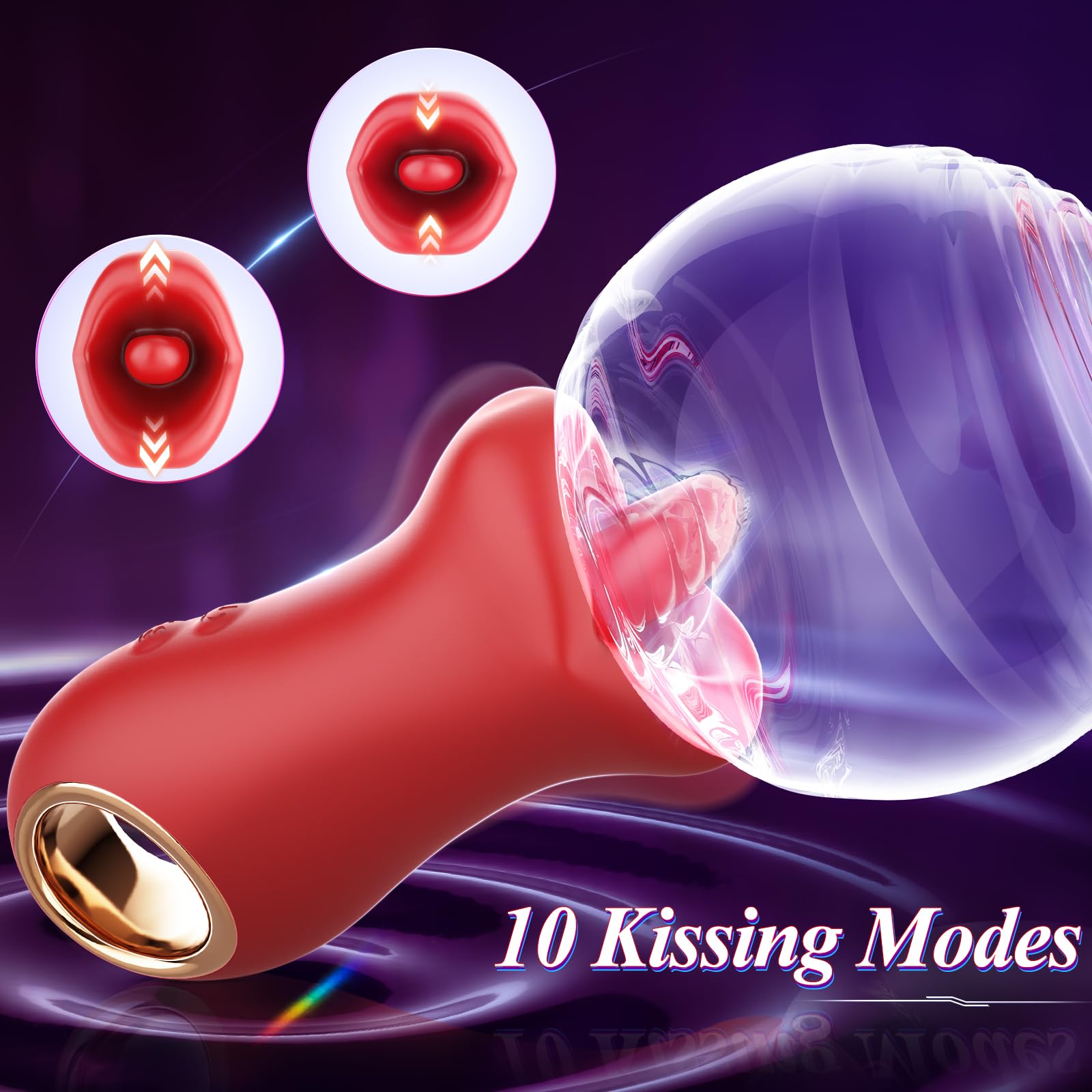Lurevibe - 3IN1 Handle Mouth-Shaped 10 Tongue Licking Kissing - Lurevibe