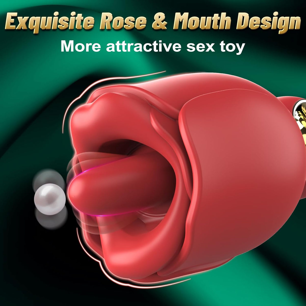 Rose Sex Toy with 360° Rotated Licking Tongue Mouth - Lurevibe