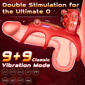 Vibrating Penis Ring Clitoral Vibratorwith 9 Vibration Modes App Remote Control - Lurevibe