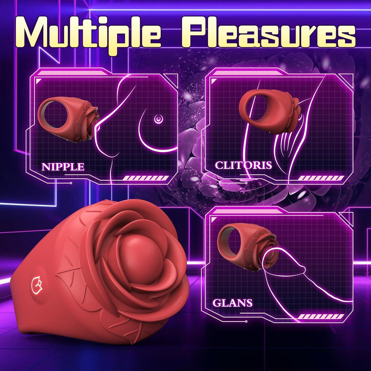 Rose Mini Vibrator Clitoral Nipple Stimulator for Couple flirting