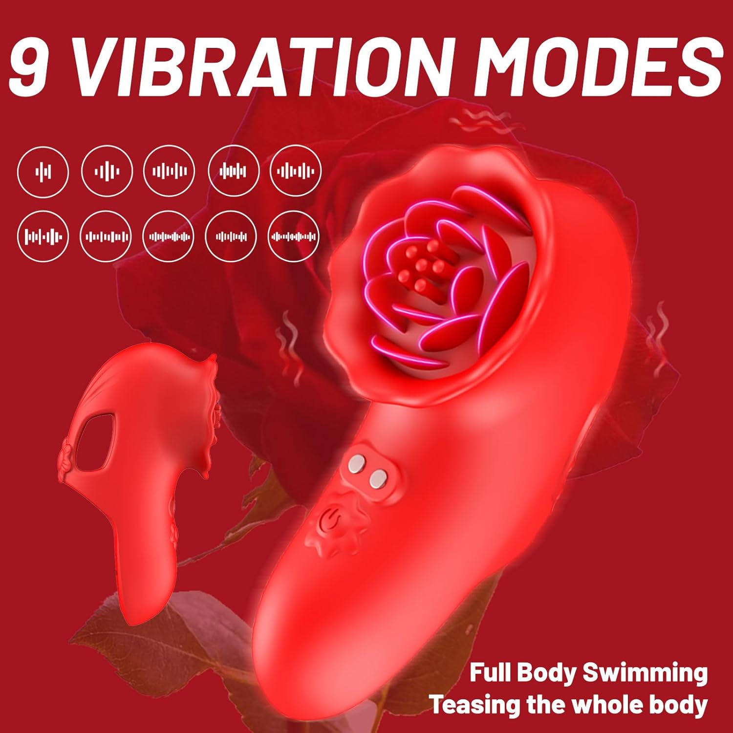 Rose Finger Vibrator G Spot Clitoral Stimulator for Couple Flirting - Lurevibe