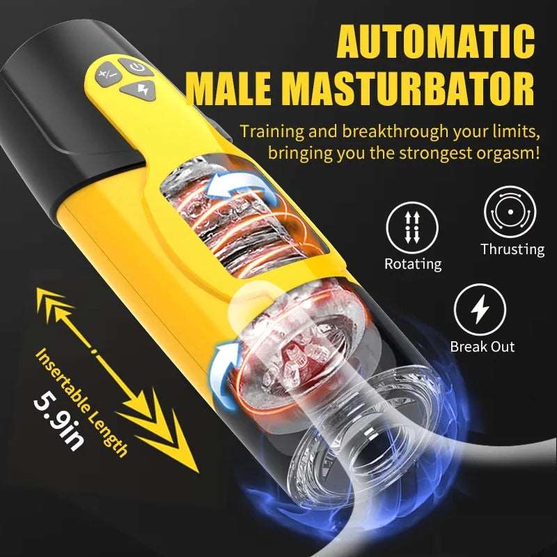 Lurevibe - Male Masturbator Male Electric Handsfree Cup Aircraft