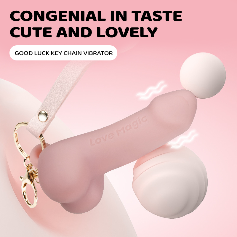 Mini Simulation Penis Vibrator Keychain Pendant Masturbator for Women