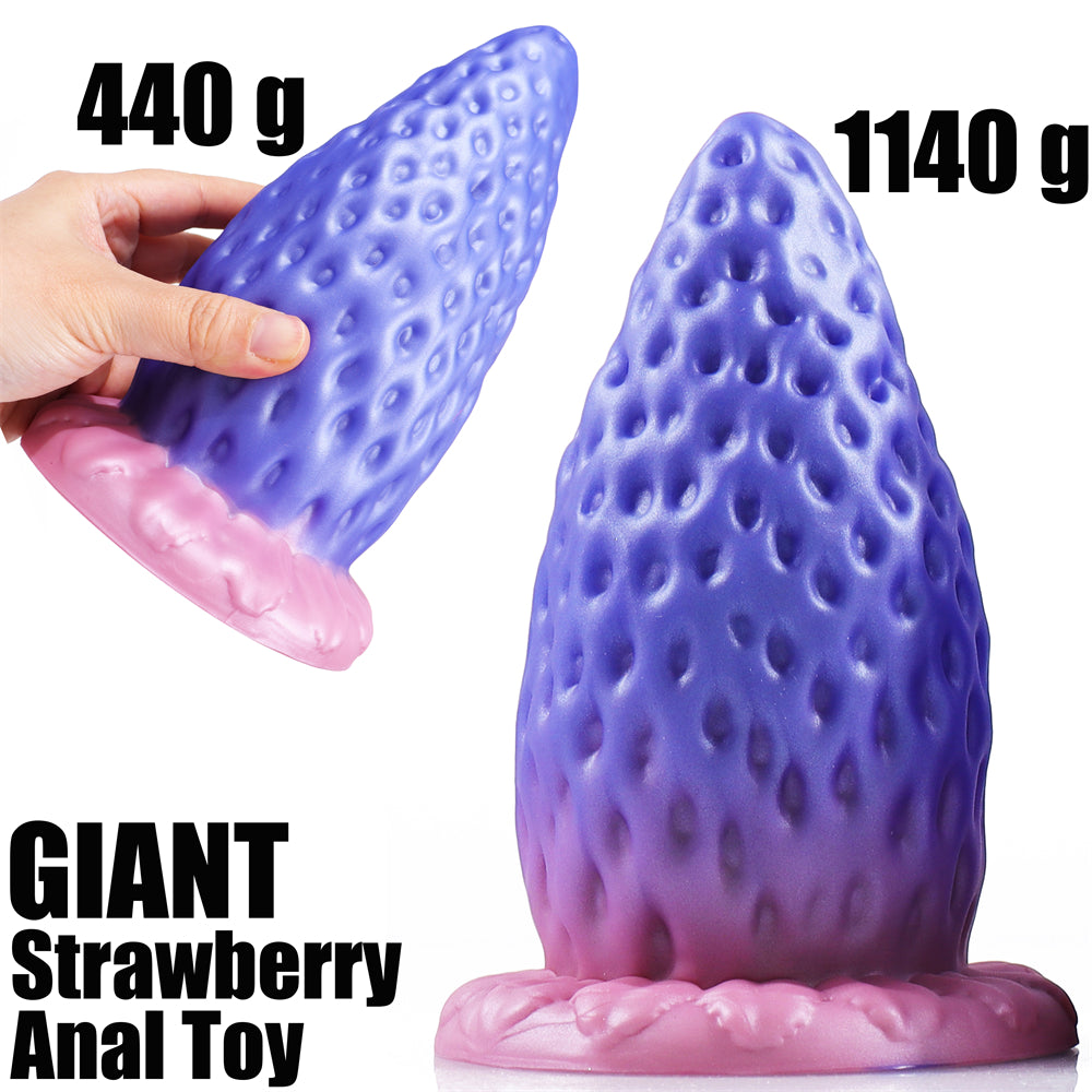 AIMITEX Super Large Strawberry Silicone Butt Plug Anal Sex Toy - Lurevibe