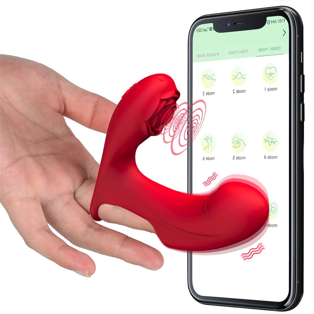 Rose Finger Vibrator Double Vibration Clitoral G Spot Stimulator APP Control