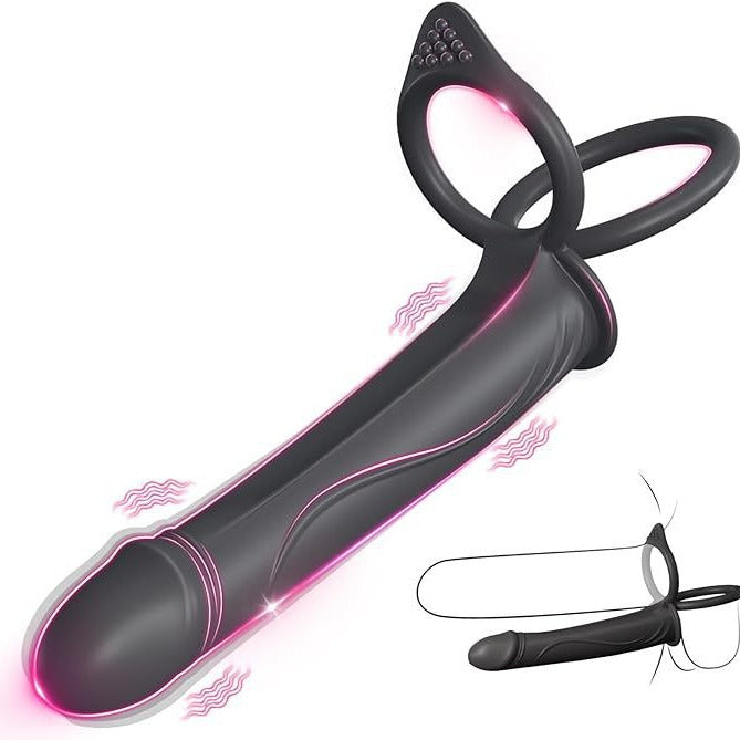 Strap On Dildo With Vibrating Cock Ring For Couple