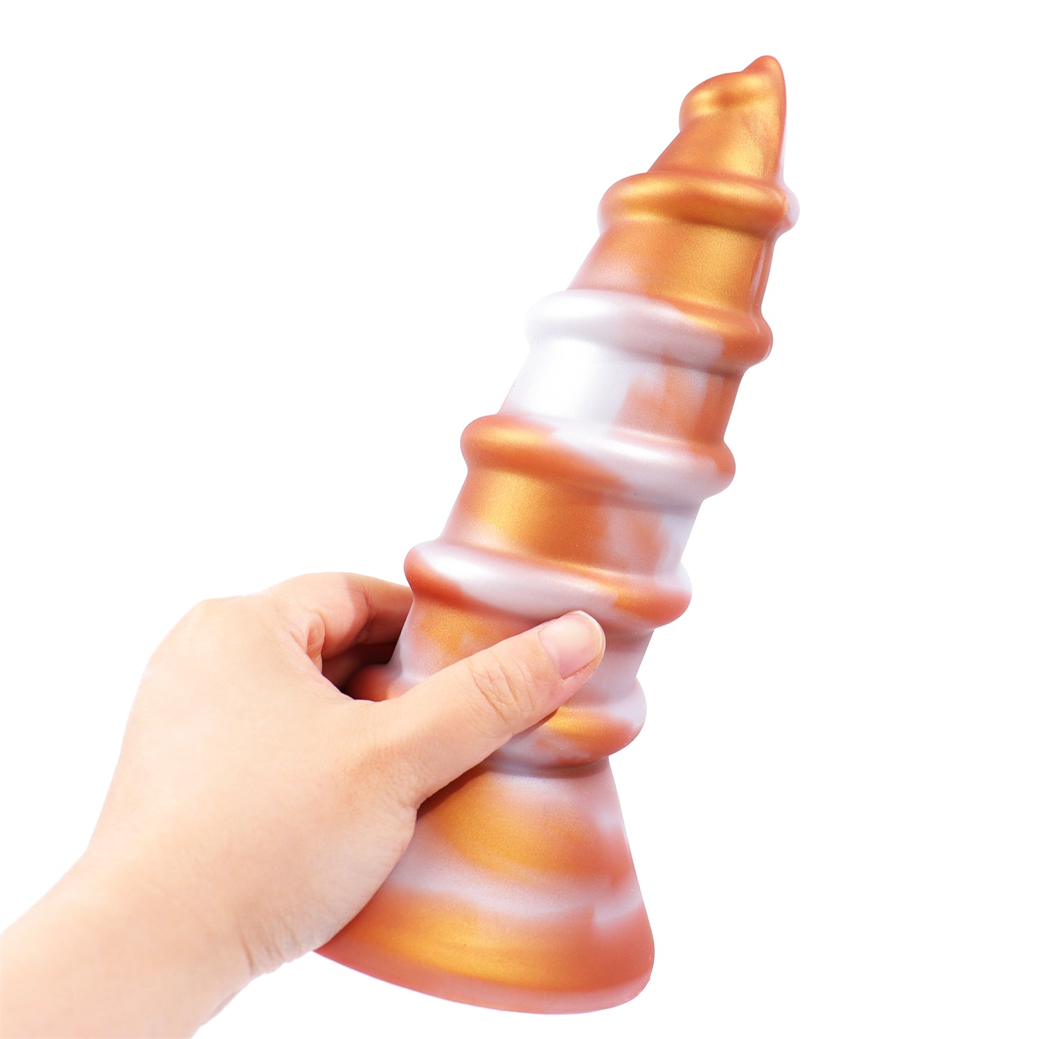 AIMITEX Gold Silicone Screw Super Thick Penis Butt Plug Anal Sex Toy