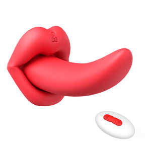 Lurevibe - Honey Tongue 5th Generation Wireless Remote Control Vibrator Simulated Lips and Tongue 10 Frequency Vibration Wearable Vibrator - Lurevibe