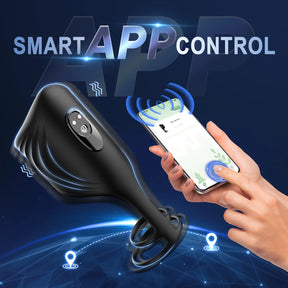 App Wireless Control Cock Ring Adjustable Vibrator Male Penis Trainer - Lurevibe