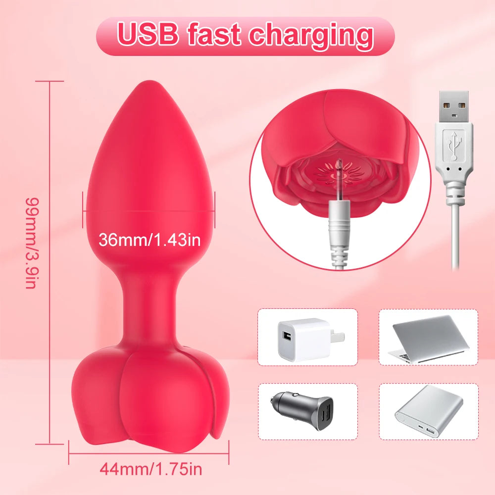 Remote Control Anal Plug Vibrating Male Masturbation Device