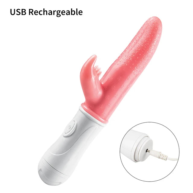 G-spot Clitoral Stimulation 12 Frequency Simulation Tongue Vaginal Massage Vibrator - Lurevibe