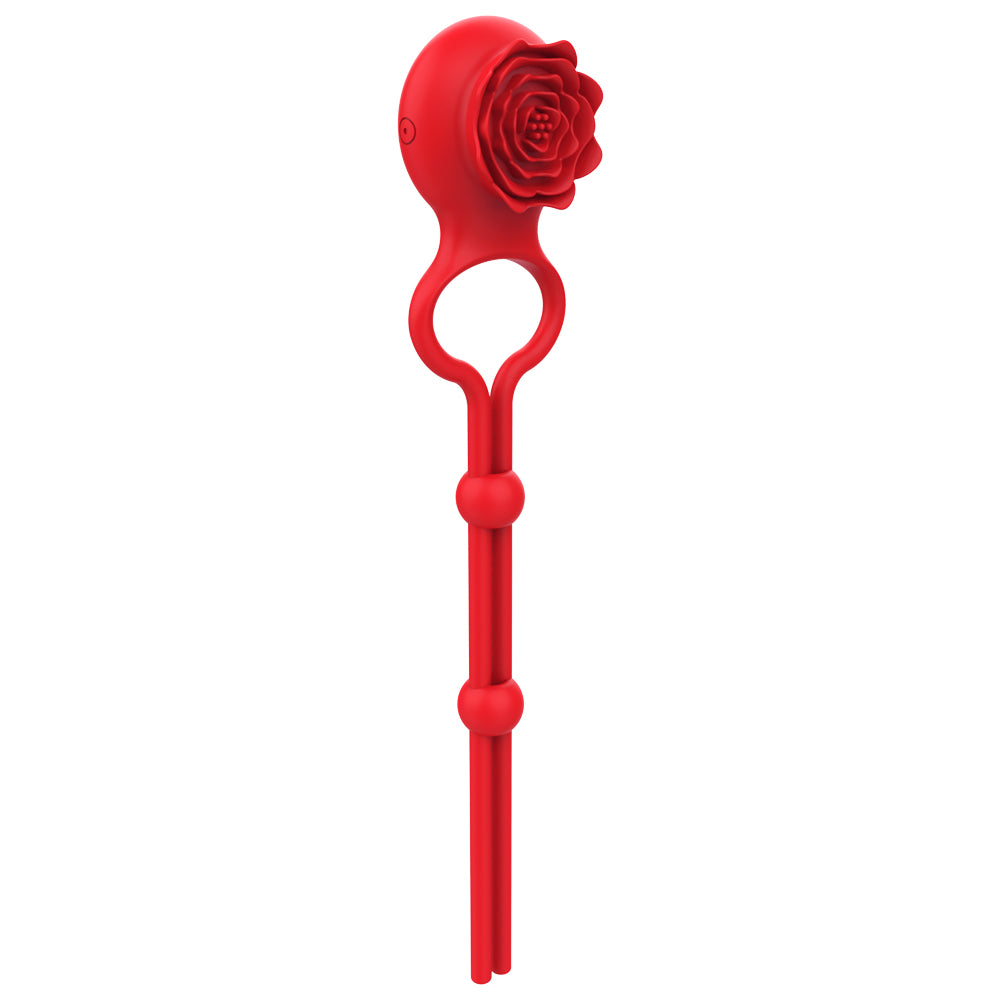 Lurevibe - Rose Ring Locking Vibrating Penis Ring Couple Toy - Lurevibe