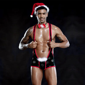 Lurevibe - Christmas Men's Sexy Lingerie One-piece Christmas Costume For Male - Lurevibe