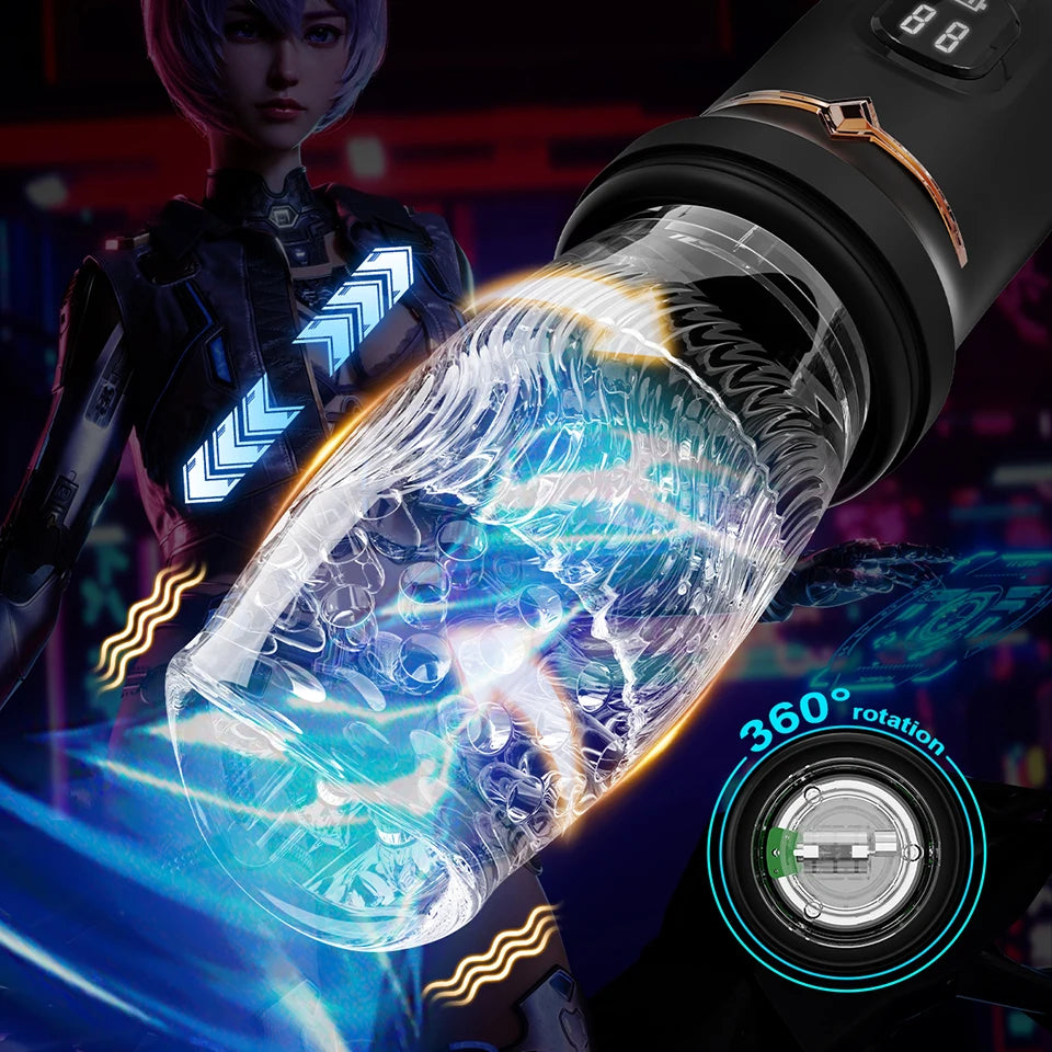 Lurevibe - Gawk Gawk 9000 LED Automatic Electric Piston Rotating Sucker  Male Blowjob Masturbator | Lurevibe