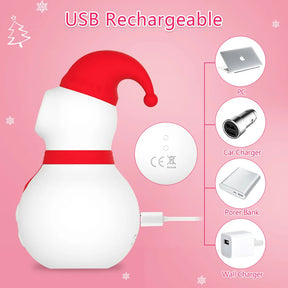 Lurevibe -  Christmas Snowman Vacuum Powerful Sucking Vibrator - Lurevibe
