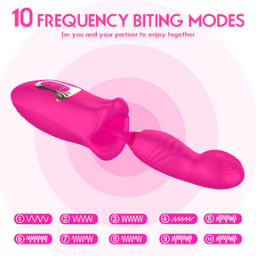 Lurevibe - Rose Muncher Bite Vibrator G Spot Clitoris Stimulator Vagina Sucking Masturbator - Lurevibe