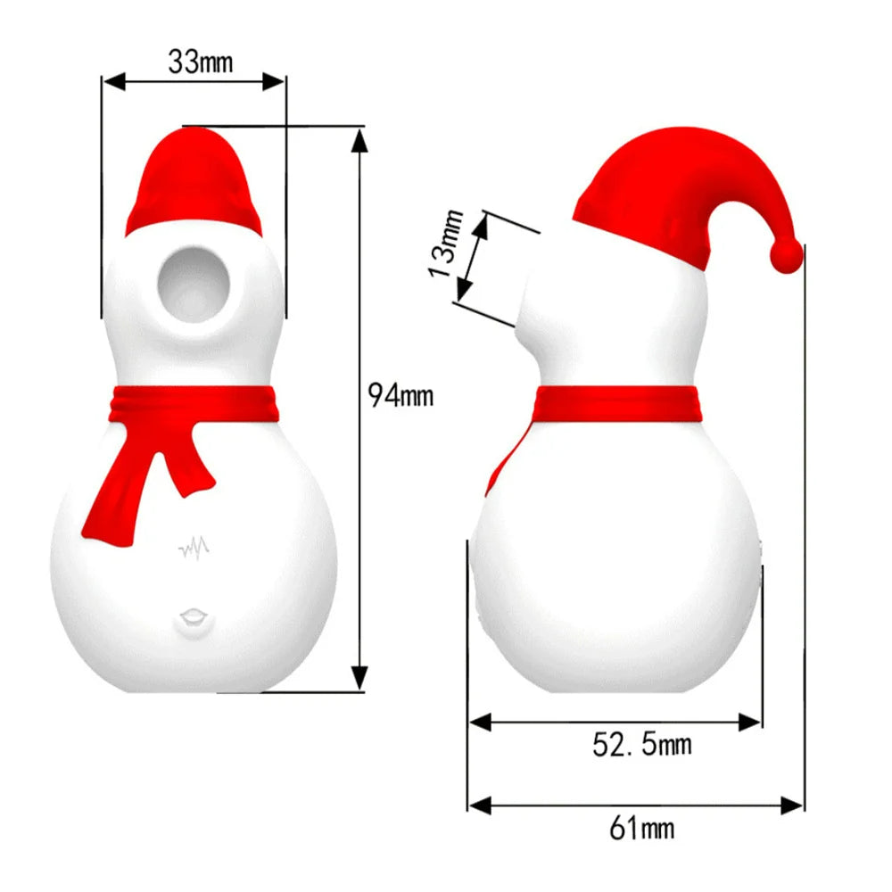Lurevibe -  Christmas Snowman Vacuum Powerful Sucking Vibrator - Lurevibe