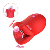 Lurevibe - Female Clit Oral Licking Tongue Vibrator Rotating Nipples Stimulator - Lurevibe