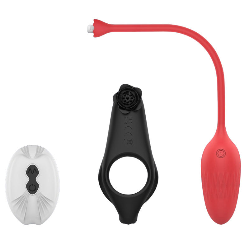 Detachable Design Vibrating Cock Penis Ring With Anal Plug for Couple - Lurevibe