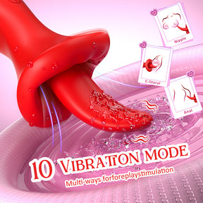 Big Mouth Clitoris Suction G Spot Vibrator with 10 Tongue Licking Modes