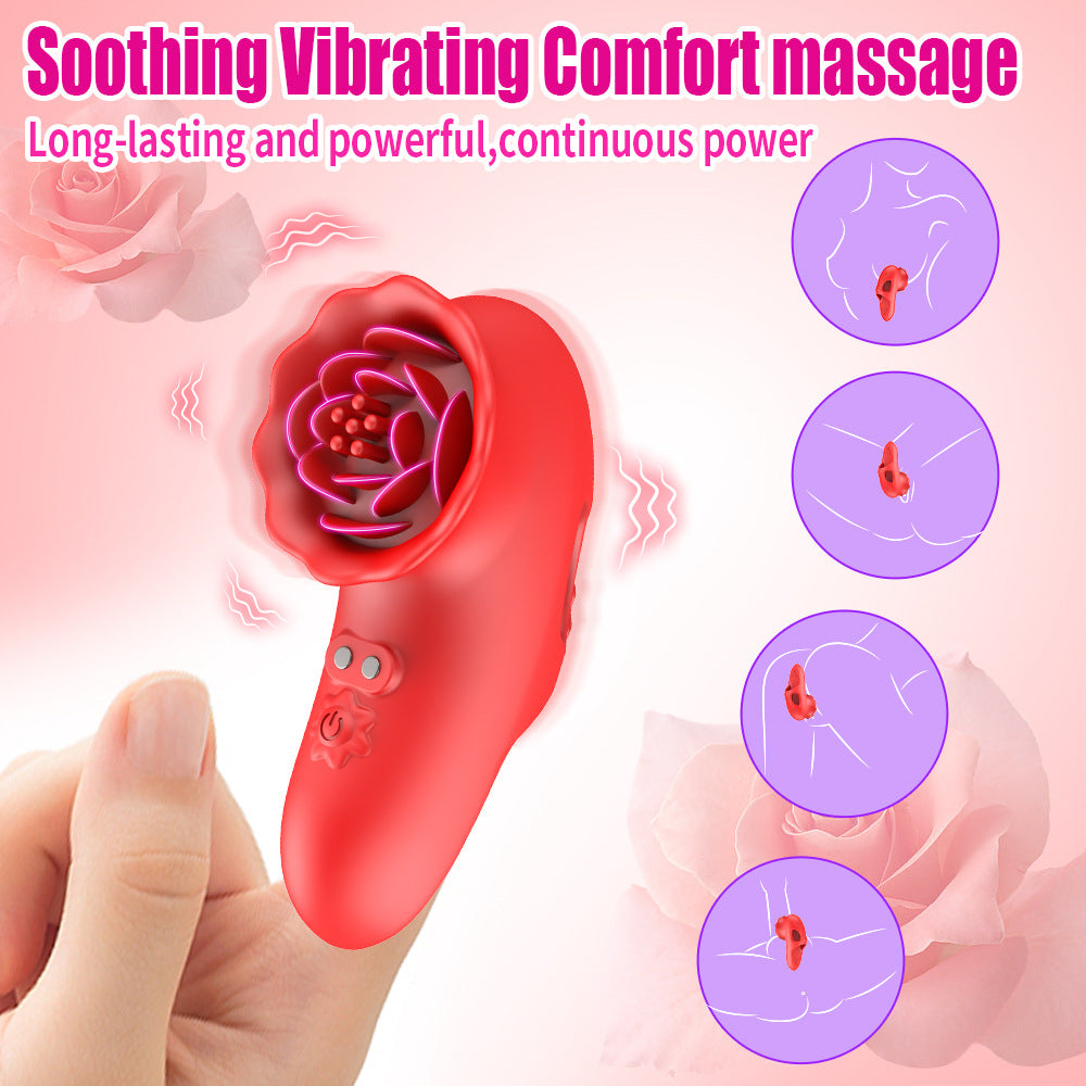 Rose Finger Vibrator G Spot Clitoral Stimulator for Couple Flirting - Lurevibe