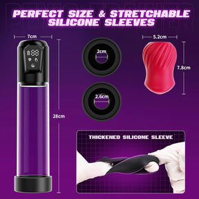 Automatic Suction Vibration Penis Enlargement Pump with Rose Shaped Inner Sleeve - Lurevibe