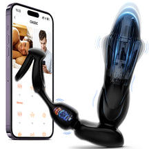 Starship Prostate Massager Vibrating Inflating Expanding Anal Toy with Dual Rings - Lurevibe