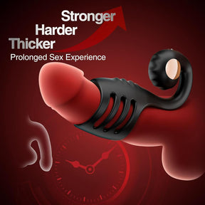 4 in 1 Penis Sleeve Ring Vibrator with Snail-Shaped Clit Stimulator - Lurevibe