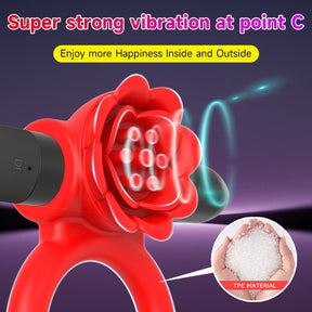 Vibrating Rose Penis Ring Clitoral Stimulation For Couple