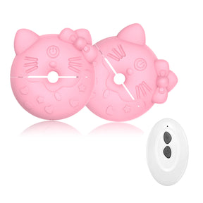 Kitty Cat Nipple Clamp Vibrators Breast Massager with Remote Control