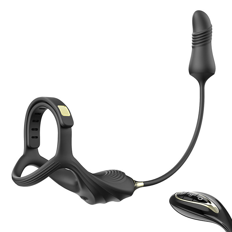 2 In 1 penis Ring thrusting anal Prostate Massager with Adjustable ring buckle - Lurevibe