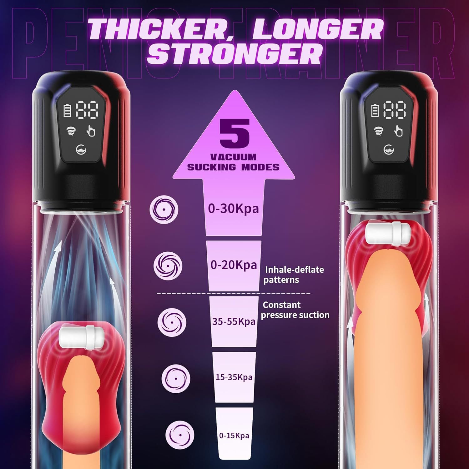 Automatic Suction Vibration Penis Enlargement Pump with Rose Shaped Inner Sleeve - Lurevibe