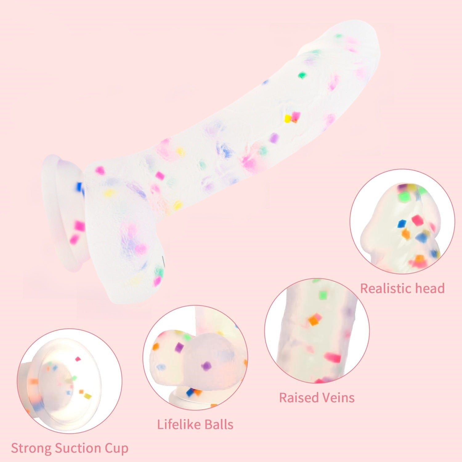 Jelly Transparent Silicone Dildos realistic Penis with Suction Cup