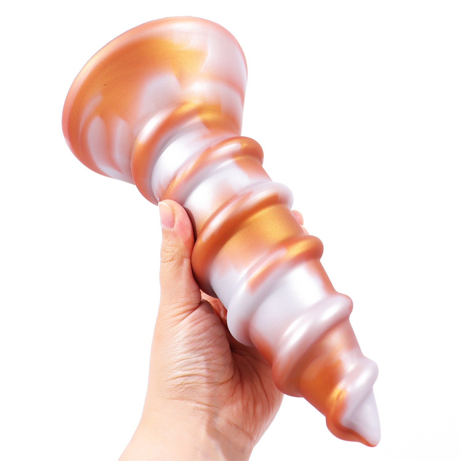 AIMITEX Gold Silicone Screw Super Thick Penis Butt Plug Anal Sex Toy