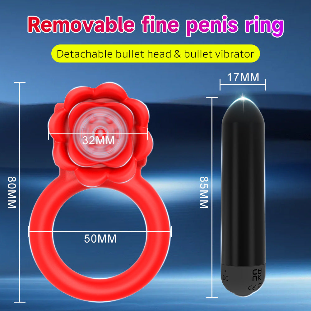 Vibrating Rose Penis Ring Clitoral Stimulation For Couple