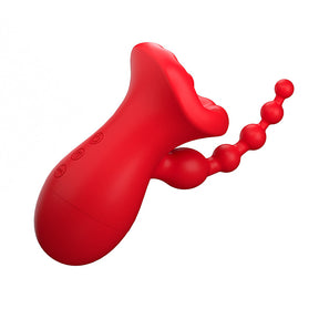 Big Mouth Clitoris Suction Anal Bead Vibrator with 10 Tongue Licking Modes