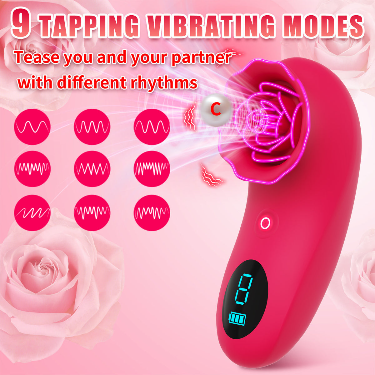 Rose Sex Toy Mini Vibrator for Womens Tapping Vibrating sex toy - Lurevibe