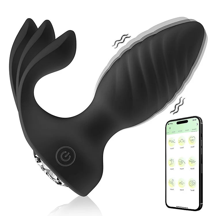 Lurevibe Diamond Anal Plug Wearable Vestibular Remote Control Anal Plug Vibrator - Lurevibe