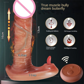 Thrusting Dildo Vibrator Realistic Wearable Clit G-Spot Massager - Lurevibe