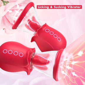 Lurevibe - 3 in 1 Sucking &Licking Rose Vibrators
