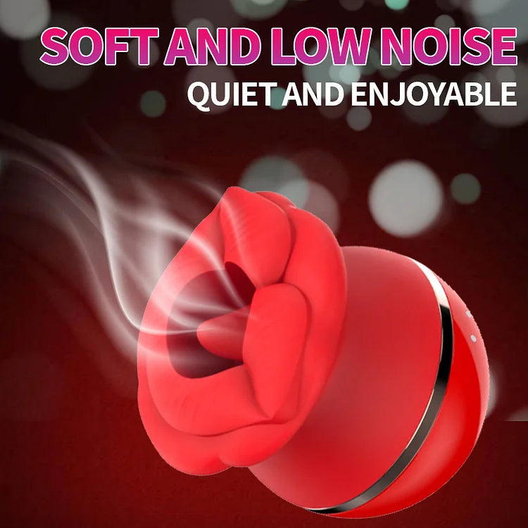 Lurevibe - Rose Lip Suction Tongue Licking Massager Clitoral Stimulator - Lurevibe
