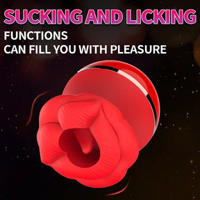 Lurevibe - Rose Lip Suction Tongue Licking Massager Clitoral Stimulator - Lurevibe