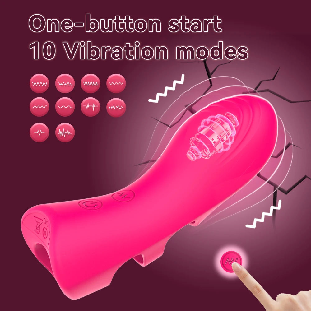 Finger Vibrator Clitoral G Spot Massager with 10 vibration For Couple Foreplay