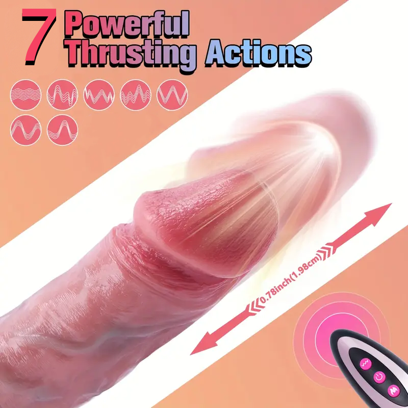 9in-Realistic Brown Thrusting Dildo Vibrator Remote Control - Lurevibe