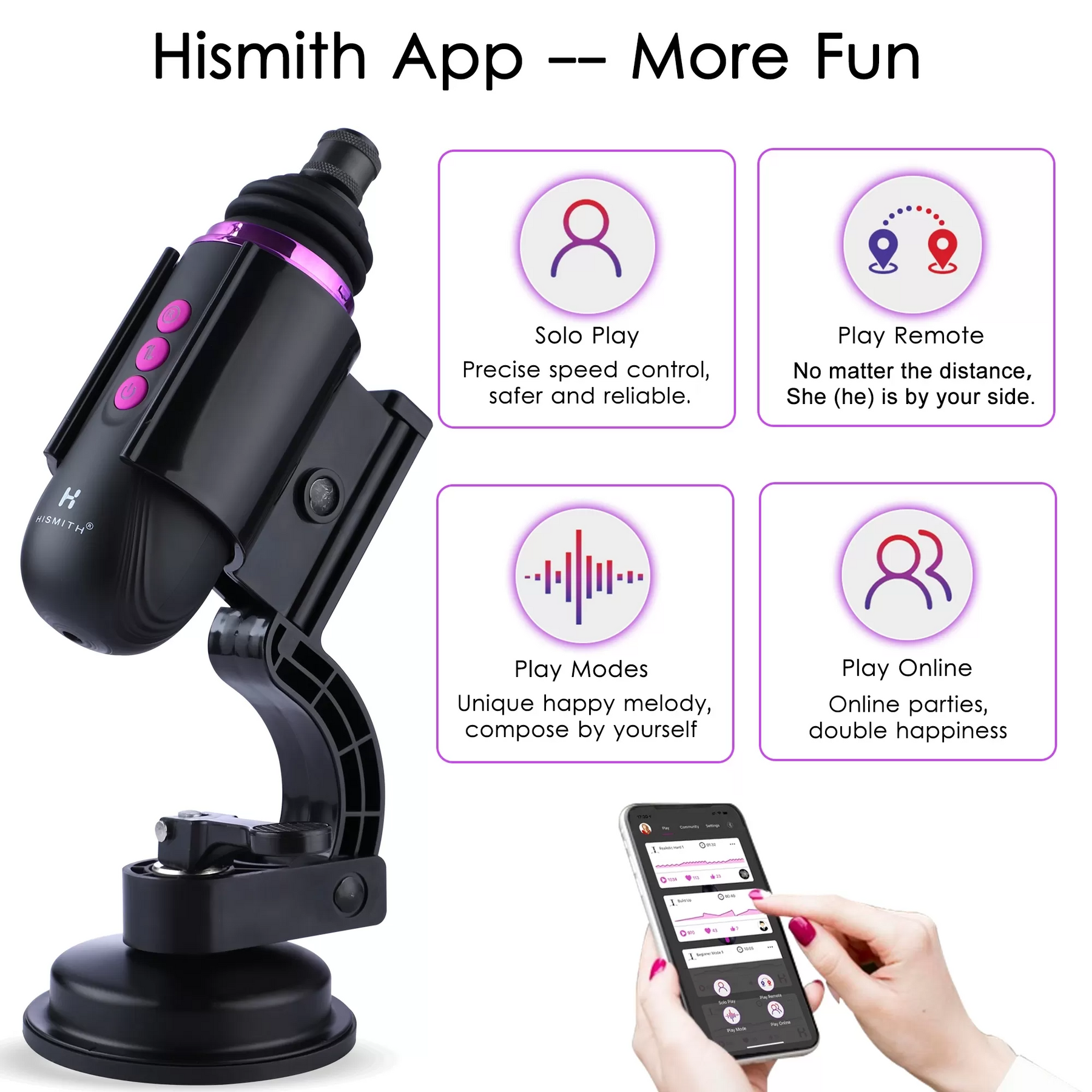 Hismith Capsule pro，with Super Strong Suction Cup Stand