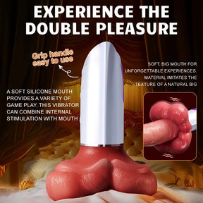 3 In 1 Big Mouth Thrusting heating Dildo Machine With Suction Cup & Remote Control - Lurevibe